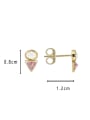 thumb Brass Cubic Zirconia Triangle Minimalist Stud Earring 1