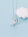 thumb 925 Sterling Silver Cubic Zirconia  Cute Hollow  owl pendant Necklace 0