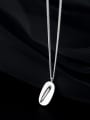 thumb 925 Sterling Silver Smooth Geometric Minimalist Necklace 0