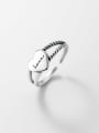 thumb 925 Sterling Silver Double Layer Heart Vintage Stackable Ring 1