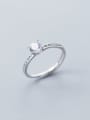 thumb 925 Sterling Silver Cubic Zirconia Round Minimalist Free Size Ring 1
