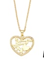 thumb Brass Cubic Zirconia Boy Vintage Heart Pendant Necklace 1