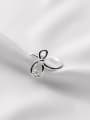 thumb 925 Sterling Silver Cubic Zirconia Number 8 Minimalist Band Ring 1