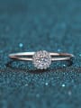 thumb Sterling Silver Moissanite  Round Engagement Rings 2