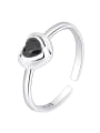 thumb 925 Sterling Silver Cubic Zirconia Heart Minimalist Band Ring 4