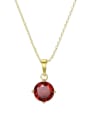 thumb Alloy Crystal Red Geometric Dainty Necklace 0