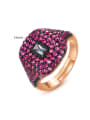 thumb Copper Rhinestone Geometric Dainty Band Ring 4