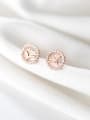 thumb 925 sterling silver cubic zirconia  round minimalist stud earring 1
