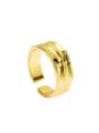 thumb Brass Geometric Wave Minimalist Band Ring 4