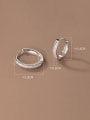 thumb 925 Sterling Silver Cubic Zirconia Geometric Minimalist Huggie Earring 4