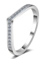 thumb Sterling Silver Moissanite White Geometric  Dainty Engagement Rings 3