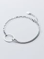 thumb 925 Sterling Silver Simple Ring Personality Fashion Asymmetry  Link Bracelet 1