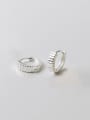 thumb 925 Sterling Silver Geometric Minimalist Huggie Earring 2