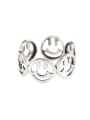 thumb 925 Sterling Silver Hollow Smiley Vintage Band Ring 0