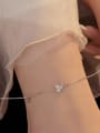 thumb 925 Sterling Silver Cubic Zirconia Flower Minimalist  Anklet 1