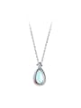 thumb 925 Sterling Silver Glass Stone Water Drop Minimalist Necklace 4