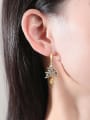 thumb Brass Cubic Zirconia Christmas Seris Trend Huggie Earring 1