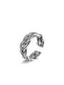 thumb 925 Sterling Silver With Antique Silver Plated Simplistic Irregular  Free Size Rings 0