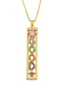 thumb Brass Cubic Zirconia Letter Vintage Necklace 1