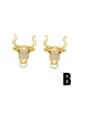 thumb Brass Cubic Zirconia Animal Minimalist Stud Earring 2