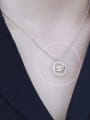thumb 925 Sterling Silver  Minimalist Geometric Circle  Light Bead Chain Beaded Necklace 1