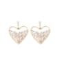thumb Zinc Alloy Cubic Zirconia White Heart Statement Cluster Earring 0