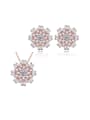 thumb Brass Cubic Zirconia Luxury Flower Earring and Necklace Set 3