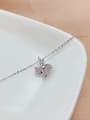 thumb 925 Sterling Silver Cubic Zirconia Geometric Cute  Windmill Snowflake Pendant Necklace 2