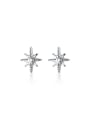 thumb 925 Sterling Silver Rhinestone Star Minimalist Stud Earring 3