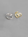 thumb 925 Sterling Silver With Gold Plated Simplistic Irregular Clip On Earrings 3