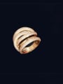 thumb Brass Cubic Zirconia Irregular Luxury Stackable Ring 2