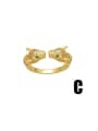 thumb Brass Cubic Zirconia Geometric Trend Band Ring 4