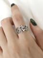 thumb 925 Sterling Silver  Vintage Retro Little Flower Free Size  Midi Ring 1
