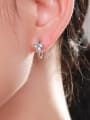 thumb 925 Sterling Silver Cubic Zirconia Heart Dainty Huggie Earring 1