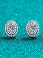 thumb 925 Sterling Silver Moissanite Geometric Classic Stud Earring 0