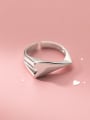thumb 925 Sterling Silver Smooth Heart Minimalist Band Ring 2