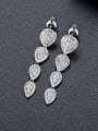 thumb Brass Cubic Zirconia Heart Luxury  Long Cluster Earring 2