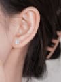 thumb 925 Sterling Silver Flower Minimalist Stud Earring 2