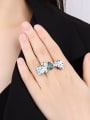 thumb Brass Cubic Zirconia Bowknot Luxury Cocktail Ring 1