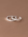 thumb 925 Sterling Silver Cubic Zirconia Round Minimalist Hoop Earring 2