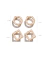 thumb Alloy With Imitation Gold Plated Simplistic Hollow Geometric Stud Earrings 1