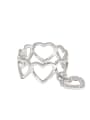 thumb 925 Sterling Silver Hollow Heart Vintage Band Ring 4