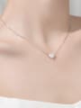 thumb 925 Sterling Silver Cubic Zirconia white Heart Necklace 1