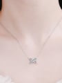 thumb Sterling Silver 0.28 CT Moissanite Letter X Dainty Pendant Necklace 1