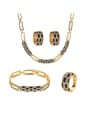 thumb Brass Cubic Zirconia Vintage Snake  Ring Earring Bangle And Necklace Set 0