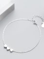 thumb 925 Sterling Silver Smooth Heart Minimalist Link Bracelet 1