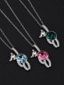 thumb 925 Sterling Silver Austrian Crystal Bear Classic Necklace 2
