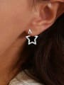 thumb 925 Sterling Silver Hollow Pentagram Minimalist Drop Earring 1