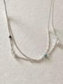thumb 925 Sterling Silver Natural Stone Geometric Minimalist Necklace 0