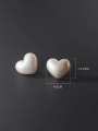thumb 925 Sterling Silver Heart Minimalist Stud Earring 2